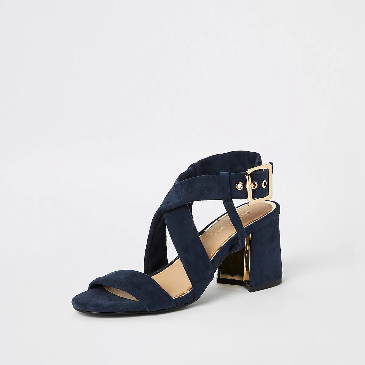 Yellow tie strap block heel sandals